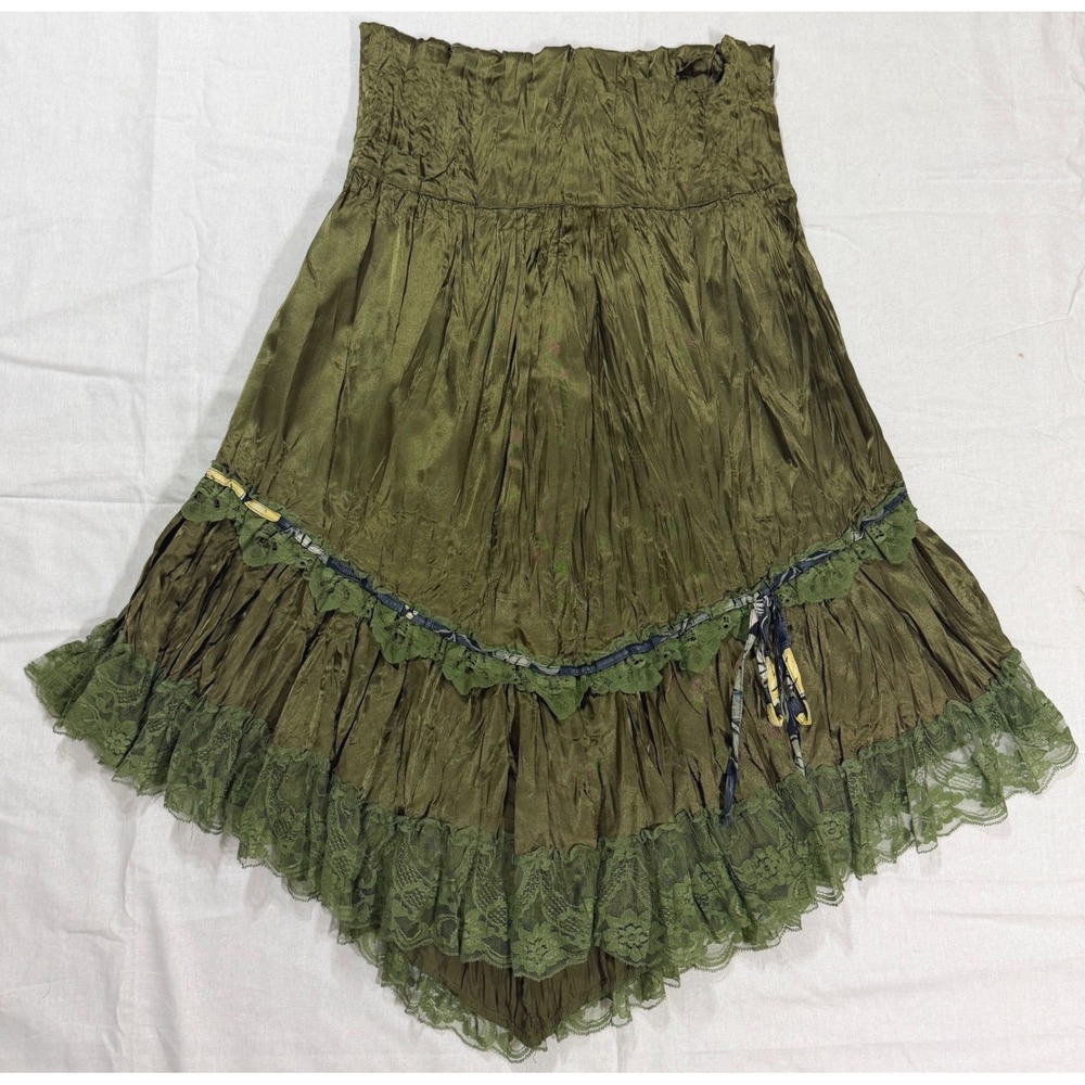 Vintage Hazel Hazel Hazel Skirt M Green Early 2000s Fairy Lace Y2K Whimsical